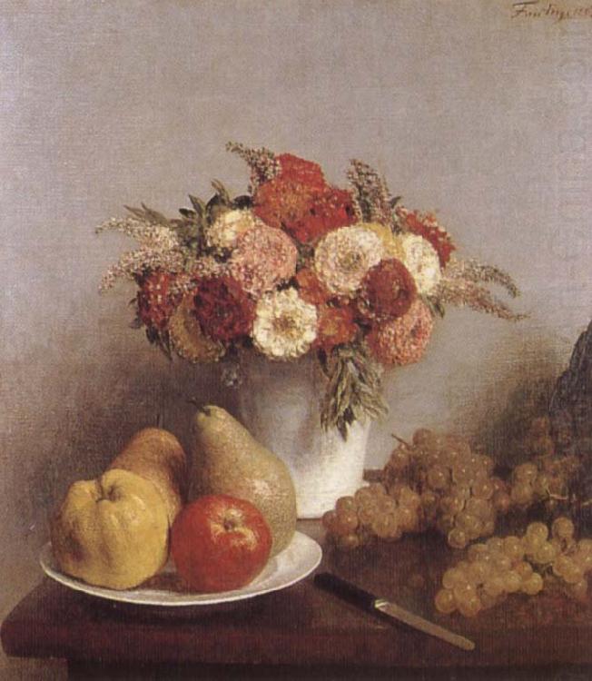 Flowers and fruit, Henri Fantin-Latour